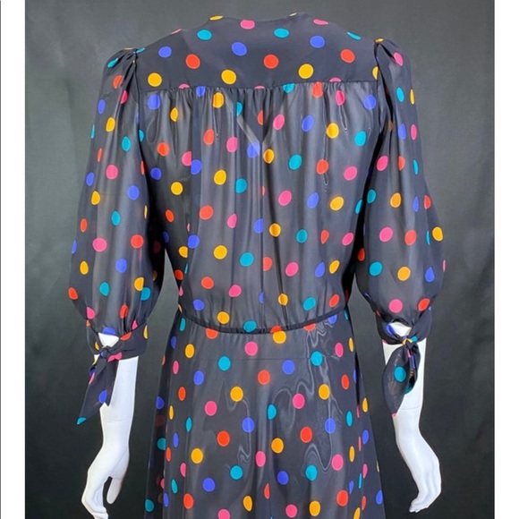 rainbow polka dot dress chiffon - Picture 3 of 4